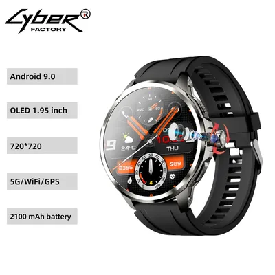 New Men's Watch SIM card 4G Android 9.0 Google Play 1.95 Inch Amoled 720*720 IP67 GPS WIFI 2100mAH