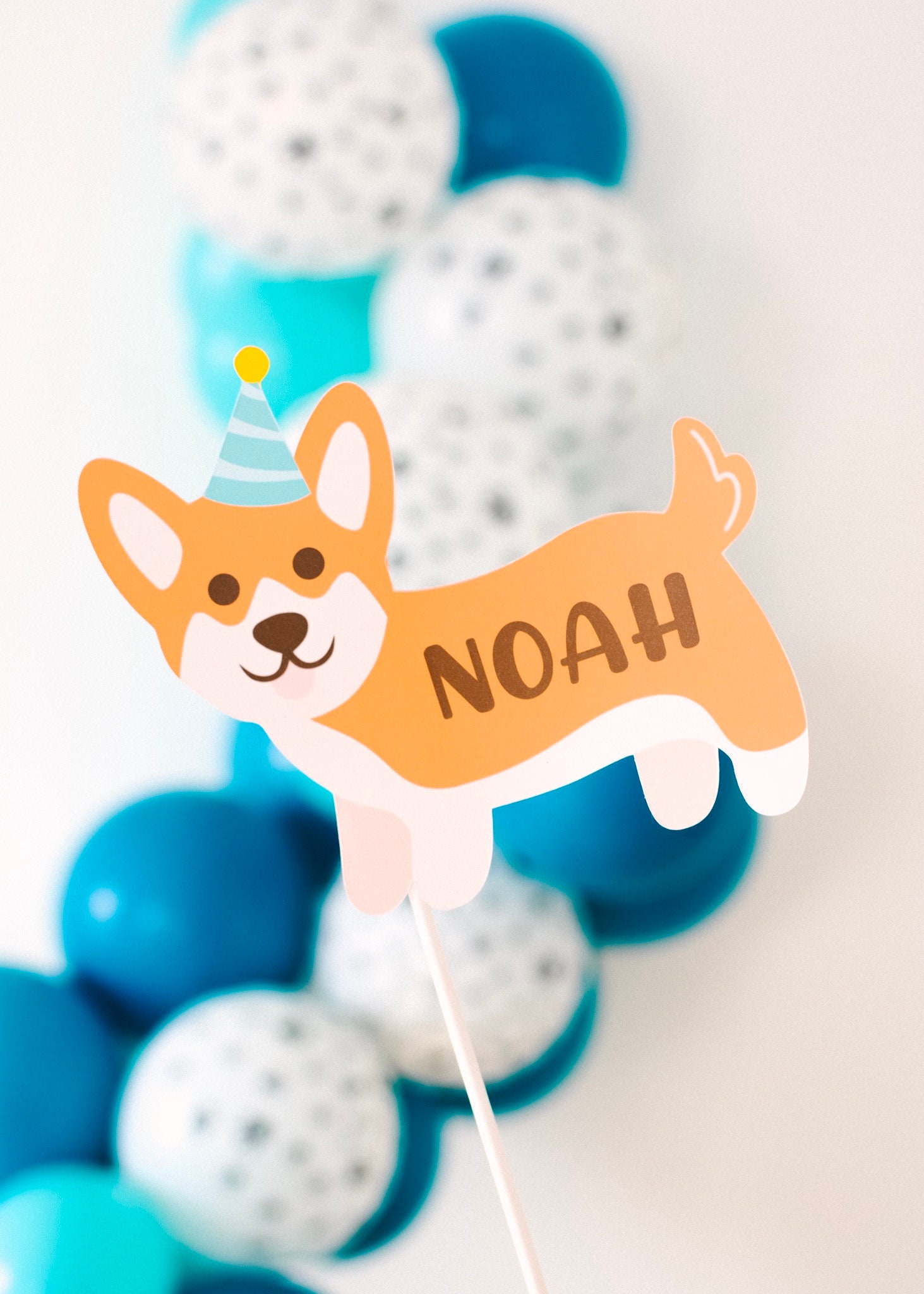 Topper per torta Corgi, Topper per torta per cane, Festa di compleanno per cani, Festa di compleanno per cuccioli, Animale domestico, Festa di complea