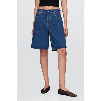 Gap Womens Blue 11.5" Mid Waist Longline Denim Shorts - Blue
