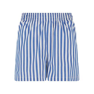 Shorts URBAN CLASSICS "Urban Classics Damen Ladies Striped Shorts", Damen, Gr. 5XL, US-Größen, weiß (weiß, blau), 60% Baumwolle, 40% Polyester, unifarben, relaxed fit, Hosen Image
