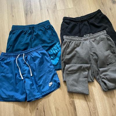 Nike Shorts | Bundle Lot Four Nike Nike Sb Sweatshorts Men’s M L Mesh Skateboard Sweatpants | Color: Black/Blue | Size: M