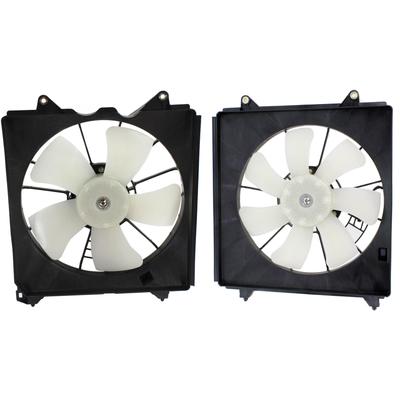 Replacement Cooling Fan Assembly Radiator & A/C Condenser Fan, Driver Passenger Side, SET-REPH160971-2