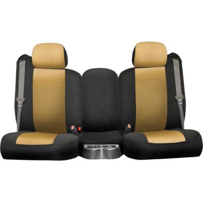 Seat Designs Cover Made of Neosupreme Tan Insert With Black Sides Series, Front Row, 1-year limited warranty K020-D2-2ZTB