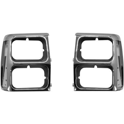 Crown Headlight Bezel Black & Chrome, Driver Passenger Side, 1 year or 12,000-mile limited warranty SET-55008046