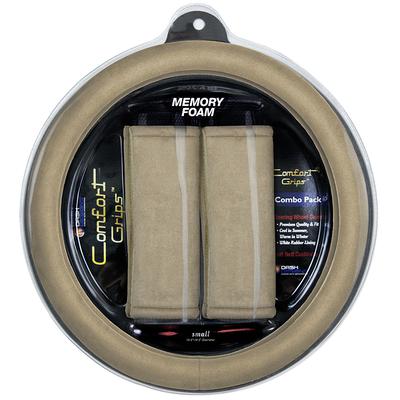 Dash Designs Steering Wheel Cover Microfiber & memory foam Tan Slip-On Comfort Grips Ultra Plush Combo Pack, nan, 3315TN