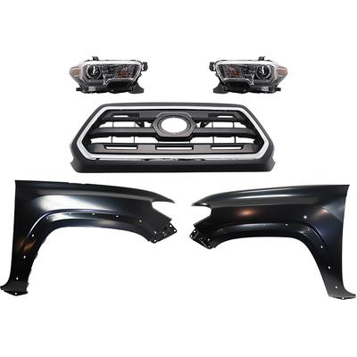 Replacement Grille Assembly Plastic Chrome Shell with Painted Black Insert Grille, 1-year unlimited-mileage warranty KIT-031323-286