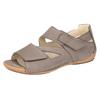 Sandale WALDLÄUFER "HELIETT", Damen, Gr. 7 (40,5), grau (taupe), Nubukleder, unifarben, klassisch, Schuhe, Keilsandalette, Sommerschuh, Komfortschuh, Klettverschlüsse, H-Weite