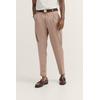 Bundfaltenhose BUGATTI, Herren, Gr. 36, Länge 30, 50, beige, 98% Baumwolle, 2% Elasthan, unifarben, casual, loose fit, Hosen, mit Satin-Stretch