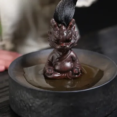 Lila Ton Tee Haustier Drache Meditation Meditation Roter Blut Sand Figur Spielen Spielzeug Glück Image