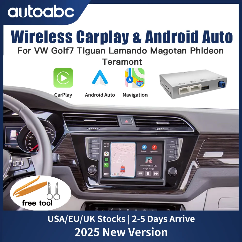 Wireless Carplay Android Auto für Volkswagen GTI Golf7 Tiguan Passat B8 Teramont Polo MIBI System Support Rear View Mirror Link Multimedia Navigation Support Camera, Multimedia Zubehör, Airplay und Image