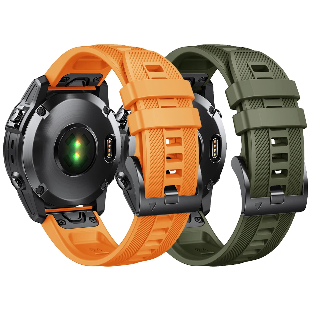 QuickFit 22 mm Uhrenarmband für Garmin Tactix 8 47 mm/Descent G2/Instinct 3 45 mm Sport-Silikonarmband Fenix E 7 6 5 Epix-Armband Image