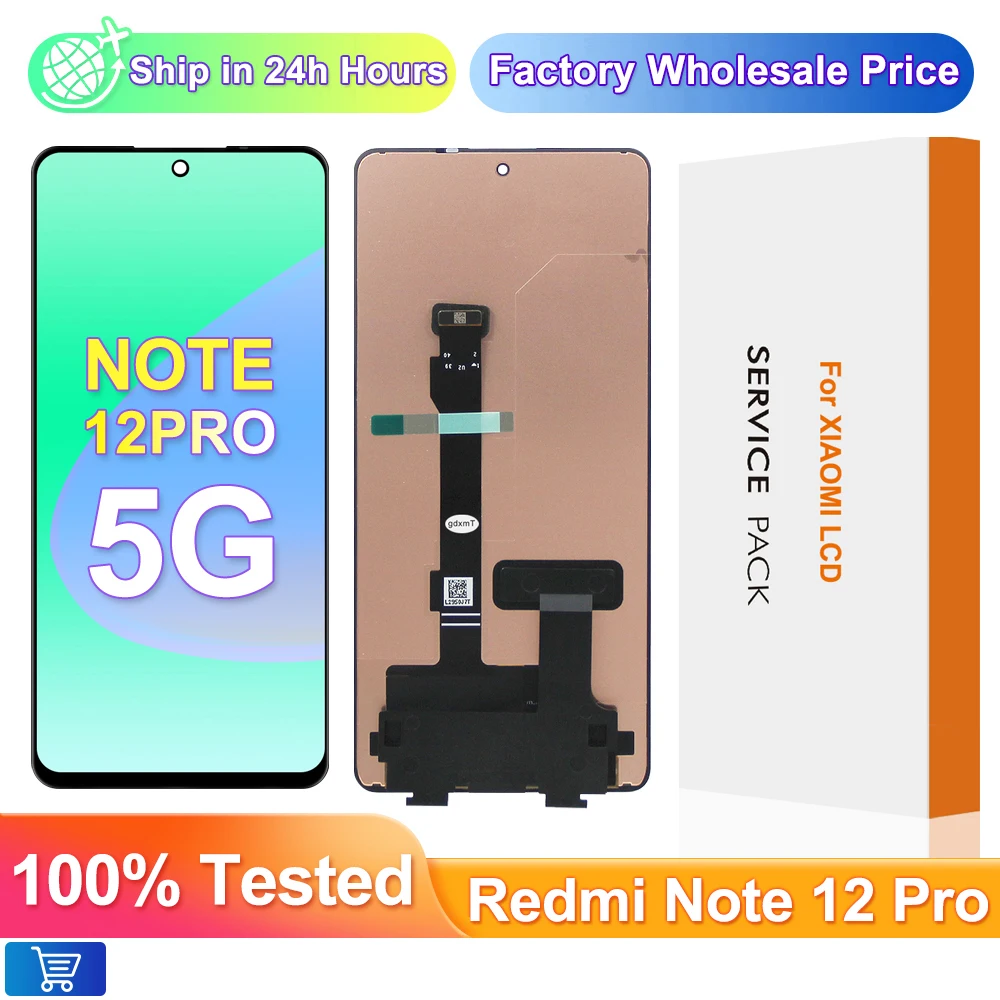6,67 Zoll für Xiaomi Redmi Note 12 Pro 5G LCD Display Touch für Redmi Note 12 Pro 5G 22101316 C-Bildschirmersatz mit Rahmen Image