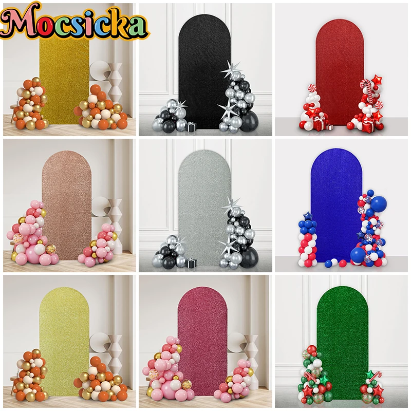 Mocsicka Glänzender Bogen Hintergrund Abdeckung Sparkle Weiche Baby Geburtstag Hochzeit Foto Hintergrund Fotografie Dekor Schießen Requisiten Studio Image