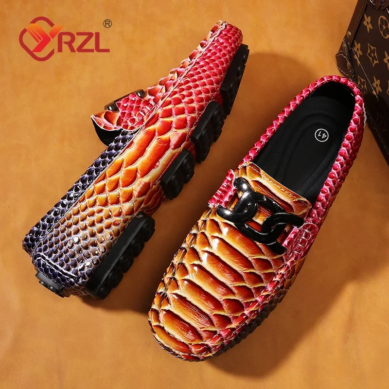 YRZL Loafer für Herren, bequem, weiche Mokassins, hochwertige handgefertigte PU-Lederschuhe für Herren, flache Fahrschuhe, Größe 48, Loafer für Herren