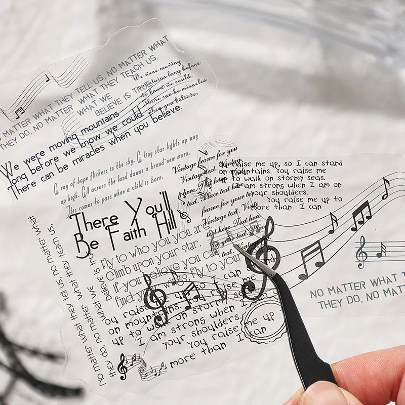 Journamm 20 Stück PET Retro Englisch Aufkleber Packungen DIY Tagebuch Dekoration Aufkleber Album Scrapbooking Junk Journal Ästhetik Aufkleber Image