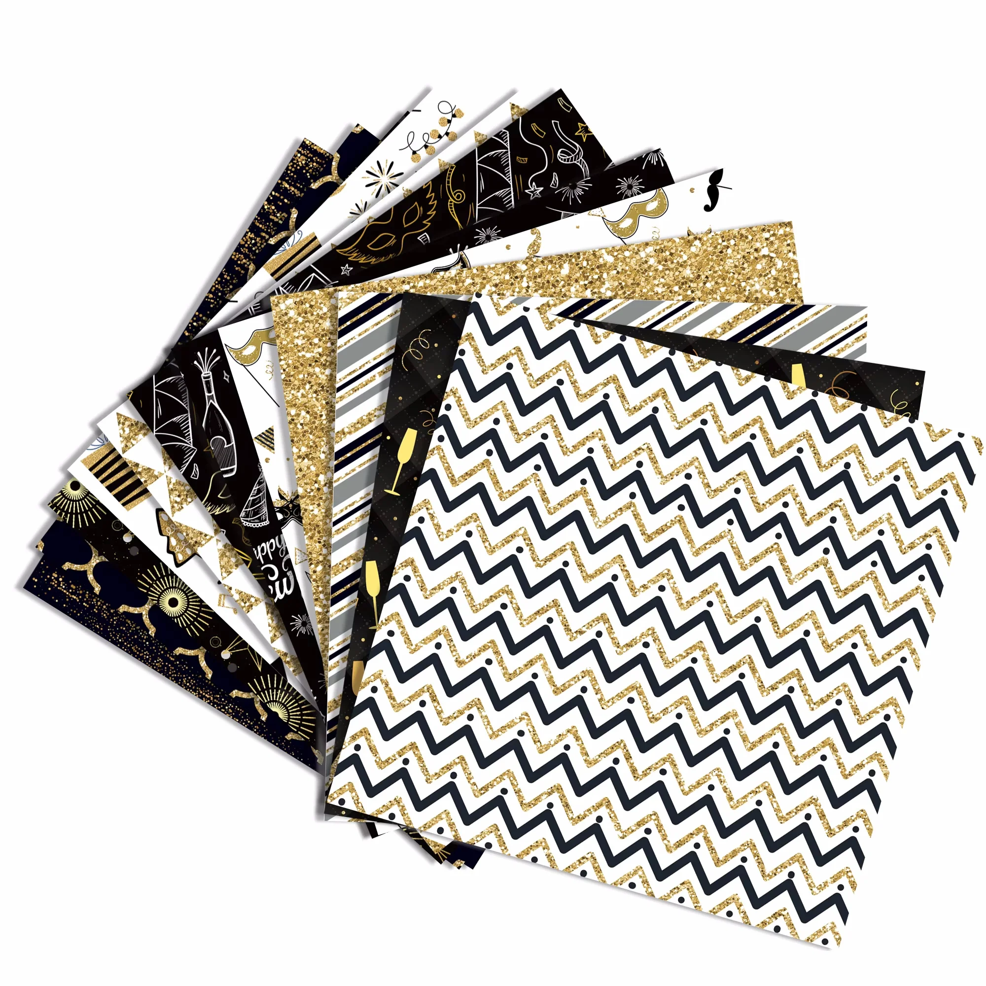 24 stücke frohes neues Jahr feiern Sammelalbum Papier Party Geschenke dekorative Verpackung Handwerk Geschenk papier 30*30cm Image