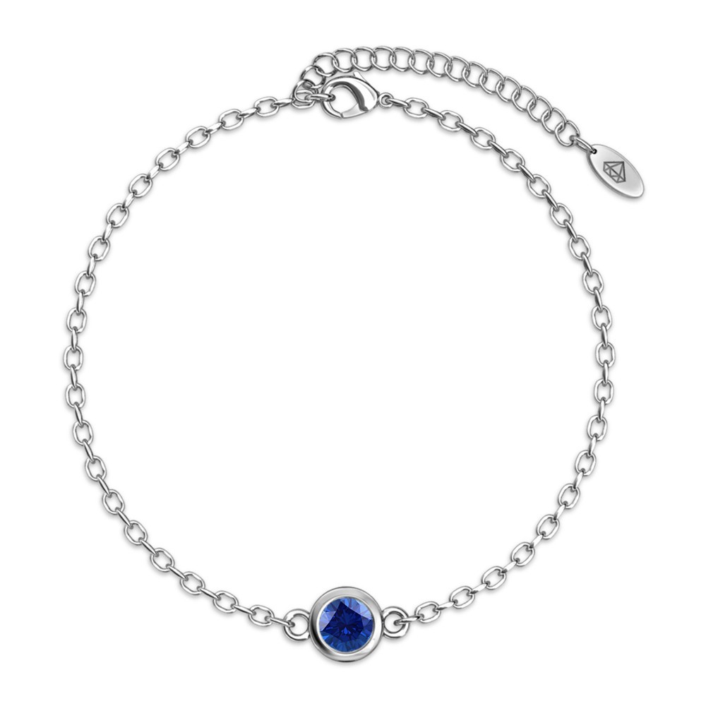 Geburtsstein-Armbänder - Silber und Marineblau Image