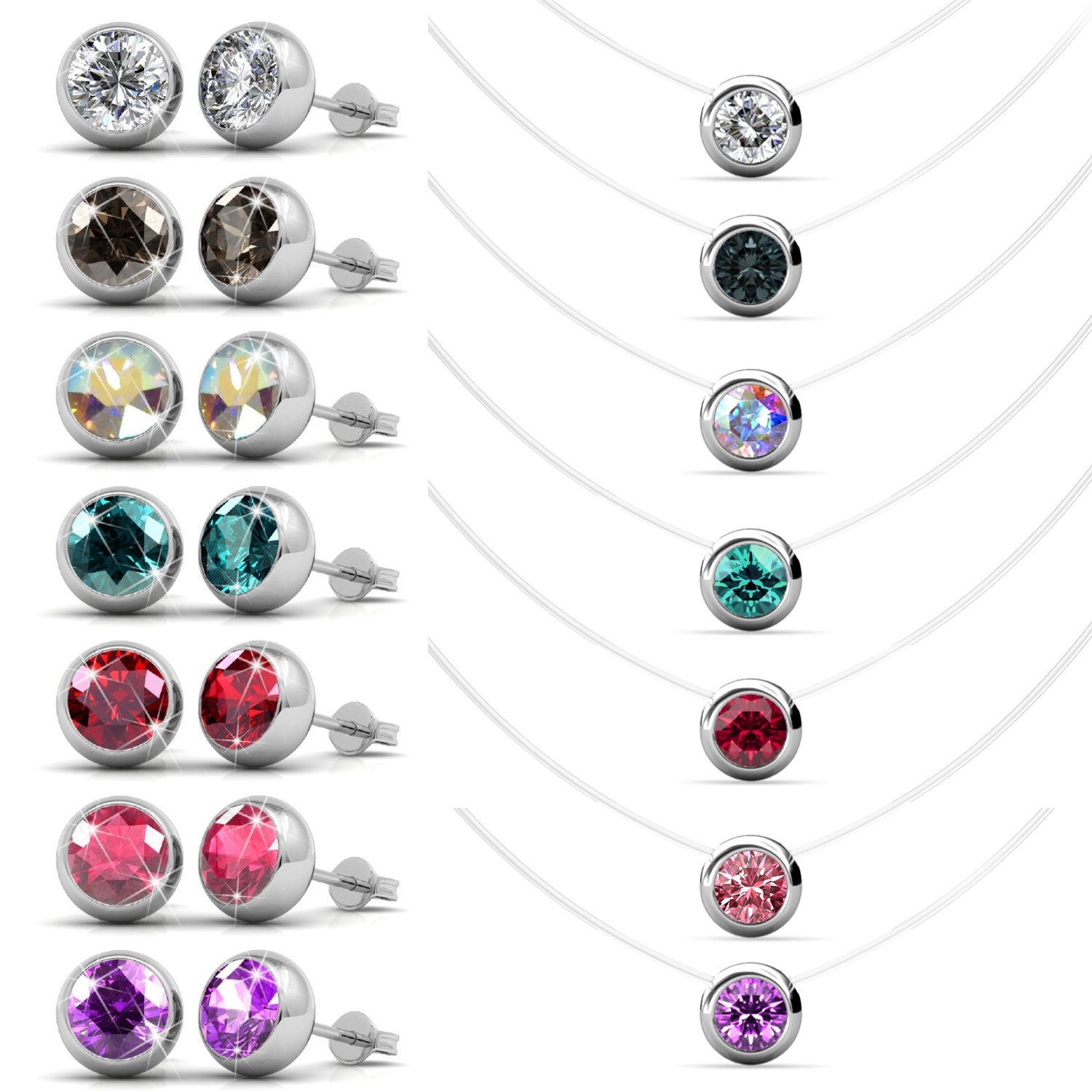 7 Halsketten und 7 Paar Ohrringe - Multi Image