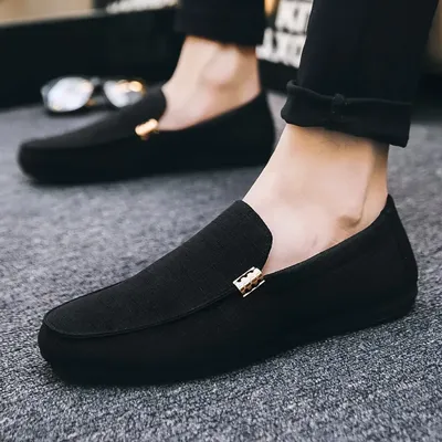 Casual Shoes Men Canvas Slip On Fashion Loafers for Male Leisure Driving Shoes Formal Wedding Party Walking Flats Plus Size