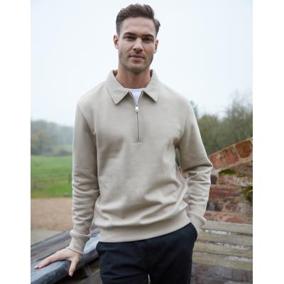 Stone Quarter Zip Collared Sweatshirt