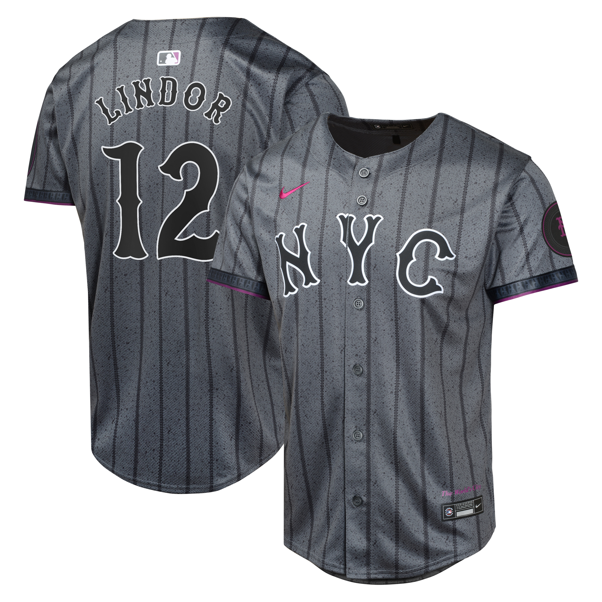 New York Mets Nike Limited City Connect Trikot – Dunkelgrau – Francisco Lindor – Jugendliche Image