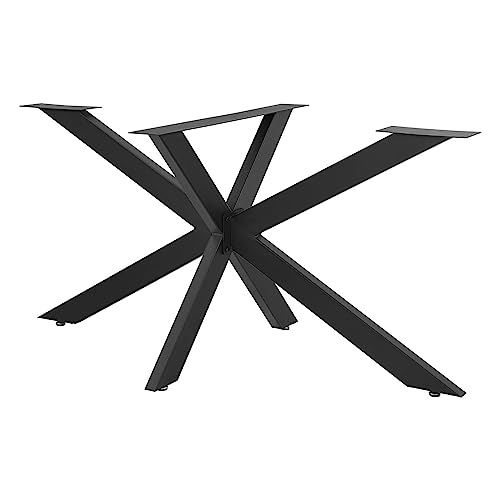 Metal Table Legs - Table Legs, Spider Cross Frame Table Runners Steel Table Legs Metal DIY Dining Table or Conference Table, Easy Assembly Steel Black Includes Floor Protector ( Color : Black , Size :