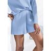 Shorts FRENCH CONNECTION, Damen, Gr. 40/42, N-Gr, blau (hellblau, meliert), Rippstrick, Obermaterial: 50% Viskose (LENZING ECOVERO), 28% Polyester, 22% Polyamid, meliert, unifarben, modisch, bequem kurz, Hosen, in lockerer Weite, Loungewear