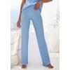 Homewearhose FRENCH CONNECTION, Damen, Gr. 40/42, N-Gr, blau (blau, meliert), Rippstrick, Obermaterial: 50% Viskose (LENZING ECOVERO), 28% Polyester, 22% Polyamid, meliert, unifarben, modisch, bequem lang, Hosen, mit elastischem Bündchen, Loungewear