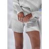 Shorts FRENCH CONNECTION, Damen, Gr. 36/38, N-Gr, grau (hellgrau, meliert), Rippstrick, Obermaterial: 50% Viskose (LENZING ECOVERO), 28% Polyester, 22% Polyamid, meliert, unifarben, modisch, bequem kurz, Hosen, in lockerer Weite, Loungewear