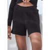 Shorts FRENCH CONNECTION, Damen, Gr. 44/46, N-Gr, schwarz, Rippstrick, Obermaterial: 50% Viskose (LENZING ECOVERO), 28% Polyester, 22% Polyamid, unifarben, modisch, bequem kurz, Hosen, in lockerer Weite, Loungewear