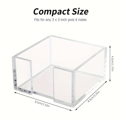 TEMU Versatile Acrylic Sticky Dispenser - Transparent Desk Organizer With Colorful Notepad Slots, Ideal For Office & Home