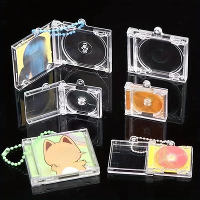 TEMU 3pcs/5pcs Mini Cd Cd Case Keychain, Plastic Cd Case Transparent Diy Album Keychain-music Album Keychain With , Blank Cd Case Suitable For Diy Keychain Backpack Hanging Decoration