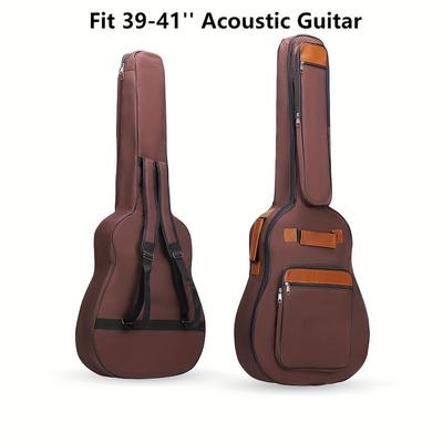 TEMU 5 Pockets 39-41 Inch Guitar Bag Padded Gig Bag 10mm Thick Adjustable Strap 600d Oxford Fabric