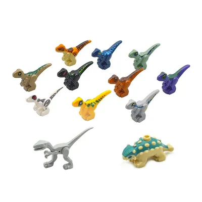 MOC Tier Bausteine Dinosaurier Land tier Montage Spielzeug Straße Szene Dekorative Blöcke Image