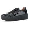 Plateausneaker GABOR, Damen, Gr. 42, schwarz, Lackleder, glänzend, casual, Schuhe, Freizeitschuh, Halbschuh, Schnürschuh mit Best Fitting-Ausstattung