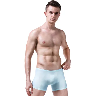 3-teilige Herren-Slips, Boxershorts, Unterhosen aus Eisseide, atmungsaktive Jugend-Hipster-Shorts mit niedriger Leibhöhe, personalisierte Boxershorts Image