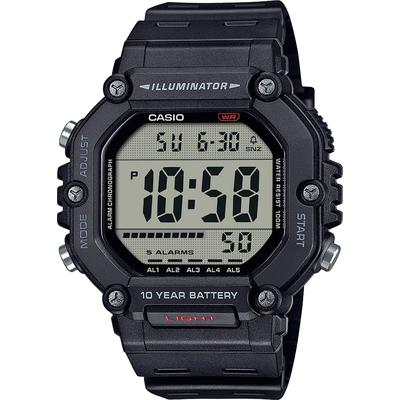 Chronograph, schwarz, rot, CASIO TIMELESS COLLECTION, Armbanduhren, Herren, Quarzuhr, Armbanduhr, Herrenuhr, Digitaluhr, bis 10 bar wasserdicht Image