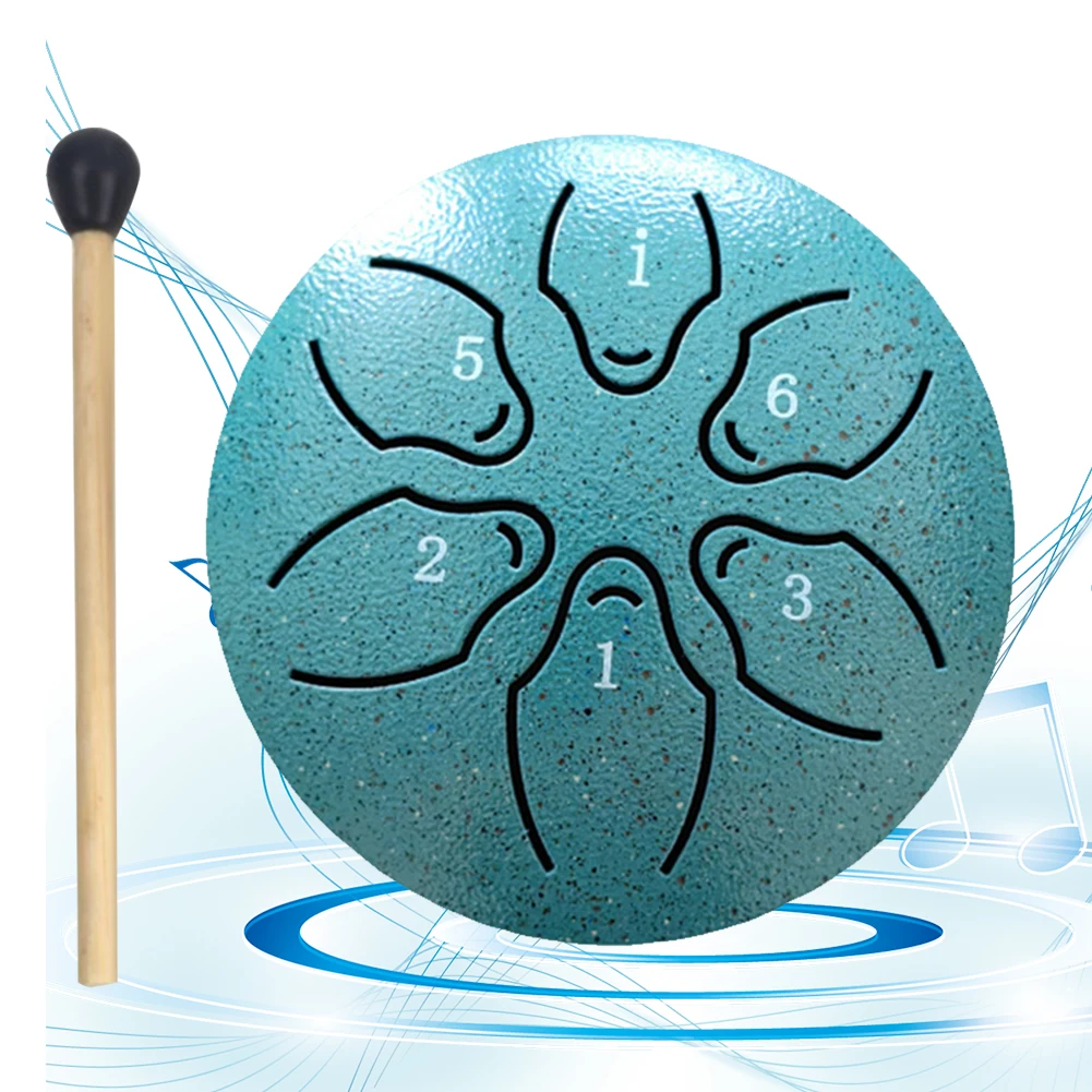 3 Zoll 6 Noten Regentrommel für draußen Mini Handpan Drum Percussion Musikinstrumente für Yoga Meditation Image