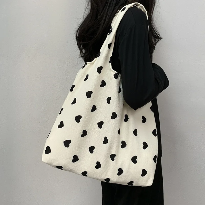 Süße Liebe Herz Frauen Umhängetasche große Kapazität Handtaschen Weste Taschen Clutch Kosmetik tasche College Girls Buch Einkaufstasche Image