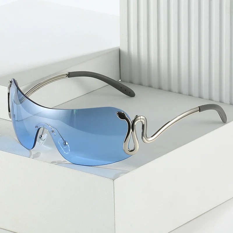 Verbundene Persönlichkeit Tier Viper Sonnenbrille Y2k konvexe Form Metall Sonnenbrille Auto Sonnenbrille 81045 Image