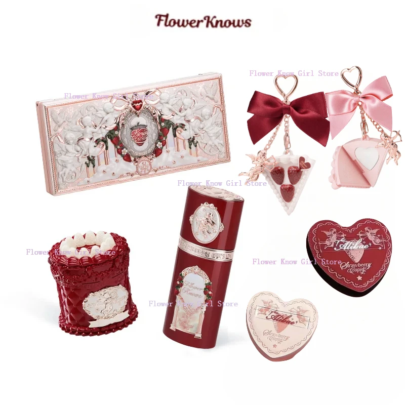 Flower Knows Strawberry Cupid Collection Make-up-Geschenkset inklusive Make-up-Palette + Kuchen-Lippencreme + flüssiges Rouge + Puderquaste Image