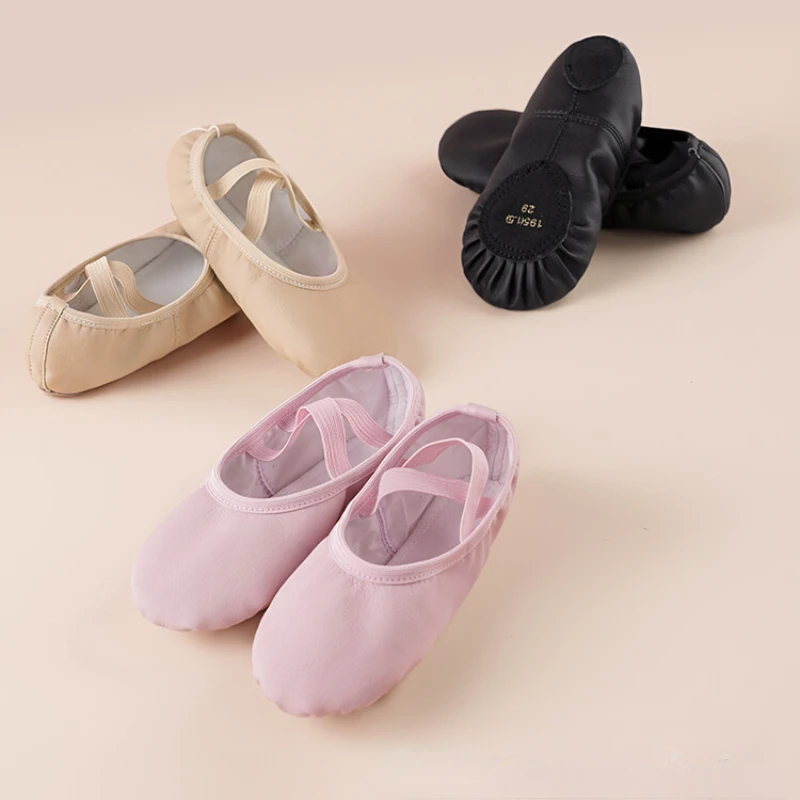 PU Ballett Schuhe Tanzen Hausschuhe Gymnastik Schuhe Jazz Latin Dance Schuhe für Mädchen Jungen Weiche Schaffell Lace Up Ballett Schuhe