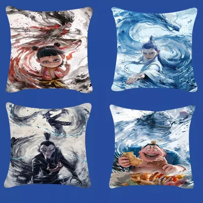 Anime Film Ne zha Kissen Kissenbezug Kissenbezug Wohnzimmer Sofa Home Decor Angepasst Image