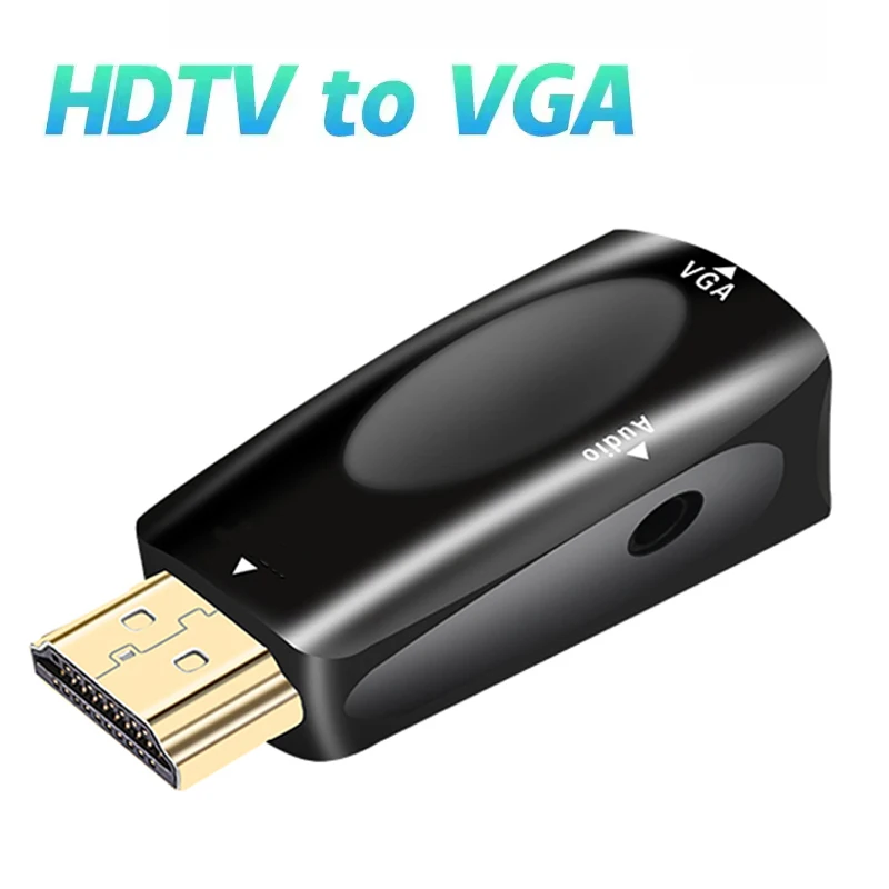 HDMI-kompatibel zu VGA Adapter Stecker Auf Famale HD 1080P Audio Kabel Konverter Für PC Laptop TV box Computer Display Projektor Image