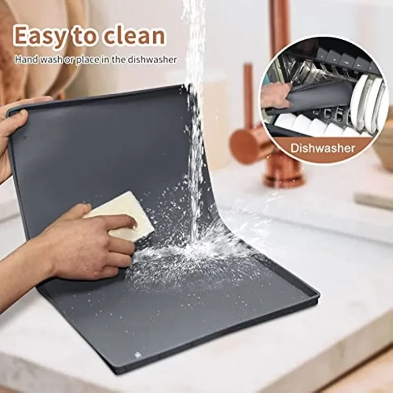 Silikon-Haustiermatte für Haustiere, wasserdicht und rutschfest, für Katzen, keine Reinigung erforderlich, für Welpen, Futternapf, Matte, Haustierzubehör Image