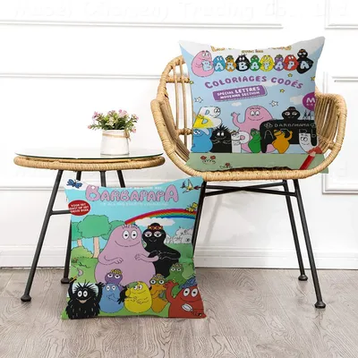 B-Barbapapa Cartoon Klassischer Kissenbezug Toon Geschenk Kissenbezug Schlafzimmer Zuhause Sofa Image