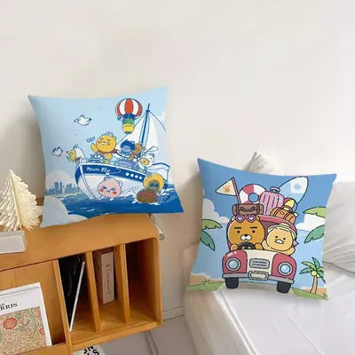 Niedlicher Kissenbezug mit Cartoon-Kakao-Friends-Motiv, weiche Kissenbezüge für Image