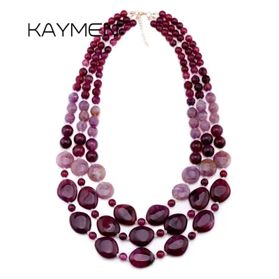 Kaymen New Handmade Beaded Bib Necklace by Handmade Fashion Chains Long Neck Jewelry for Women Girls