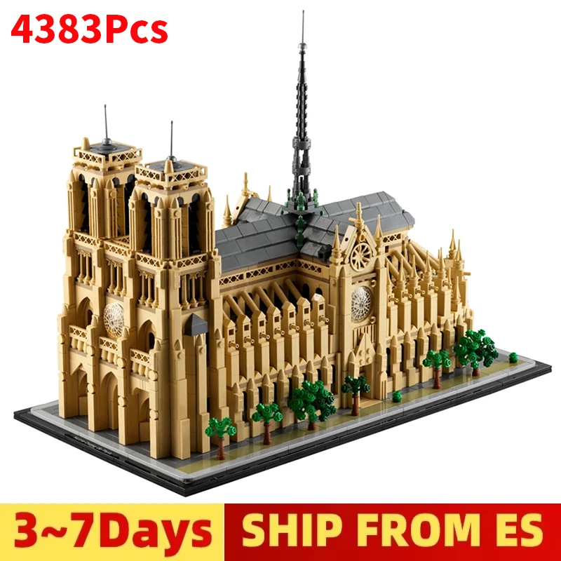4383 stücke Notre-Dame de Bausteine Parise Modell Kit Sammler architekto nische Ziegel Geburtstag Weihnachts geschenk kompatibel Image