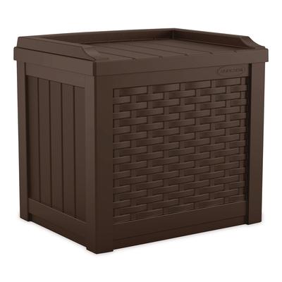 Suncast Small Deck Box with Storage Seat, 2.94 cu ft, 22 x 17 x 20.5, Java (SUASSW600J) Each Suncast® Suncast Sheds and Deck boxes